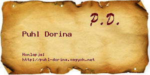 Puhl Dorina névjegykártya